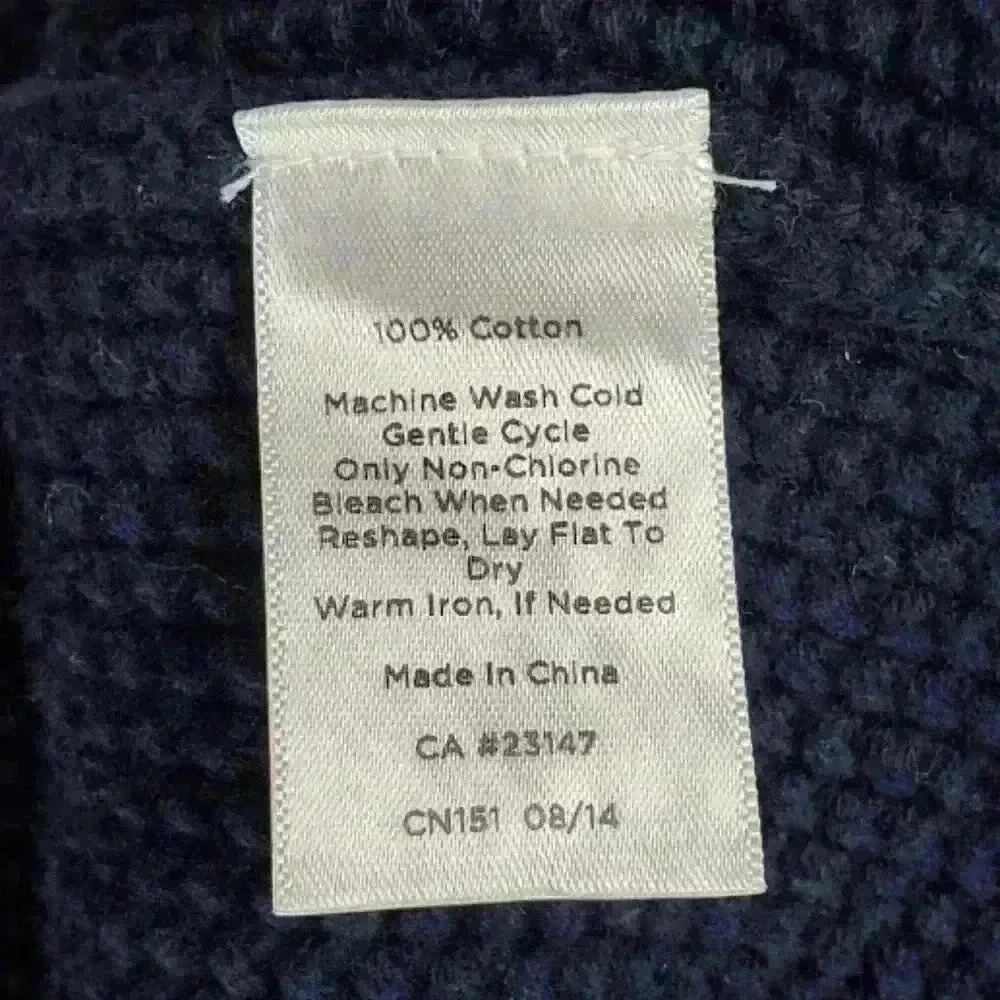 Talbots Knit Sweater 100% Cotton Quarter Sleeves Color Block Blue White Black - Picture 6 of 6
